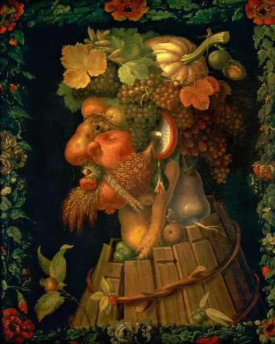 Outono, de uma série que descreve as quatro estações, encomendado pelo imperador Maximiliano II (1527-1576) 1573 de Giuseppe Arcimboldo